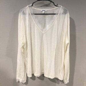 Express Womens Lace Collar Shirt - Ivory - XL - GREAT CONDITION